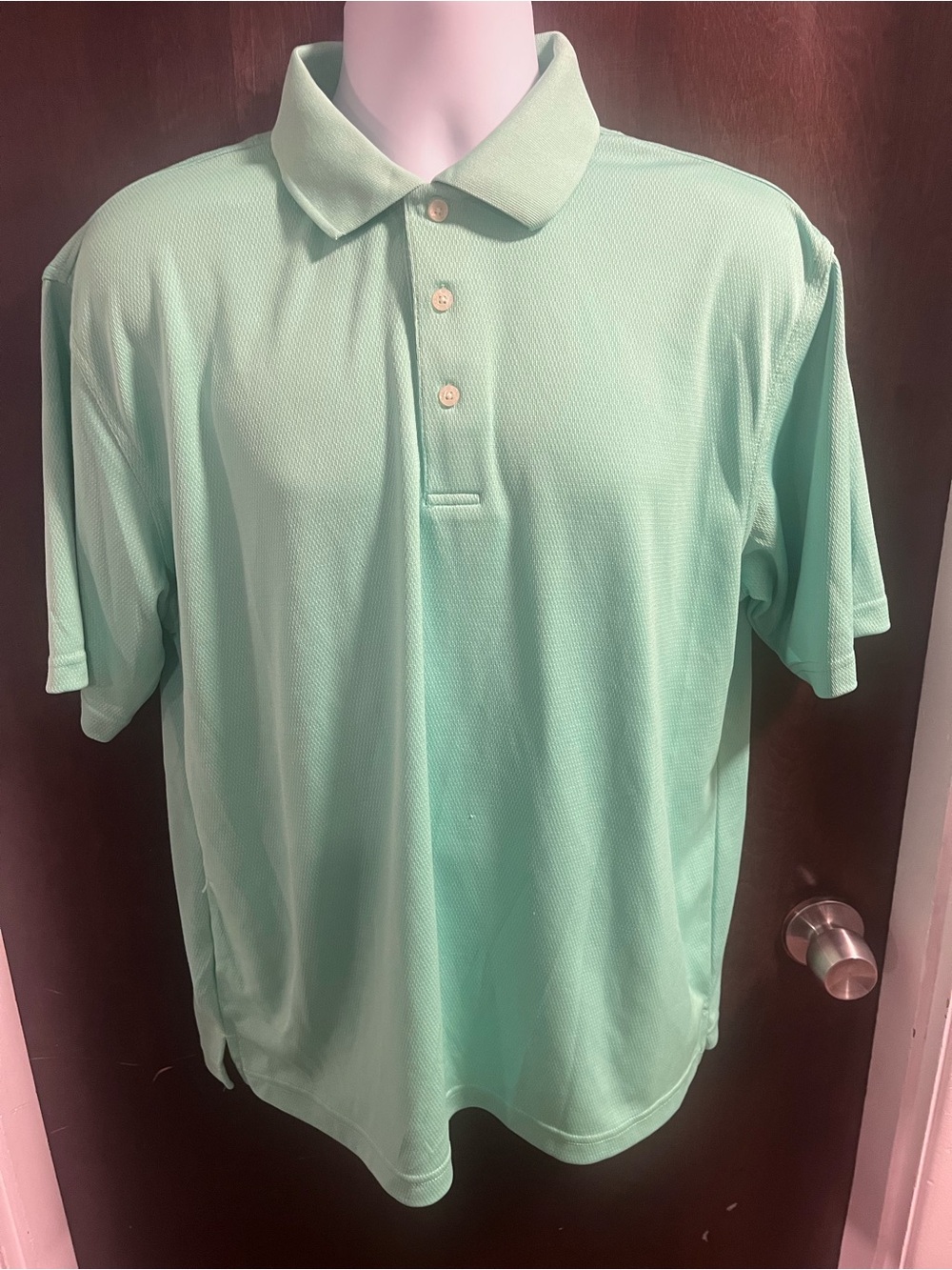 PGA Tour Polo Shirt Short Sleeve mint green Men's Large
